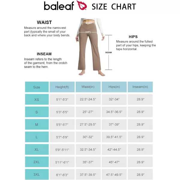 BALEAF Womens Straight Wide Leg Yoga Pants V Crossover High Waist Bootcut Workout Leggings with Pockets Open BottomCocoa Brown