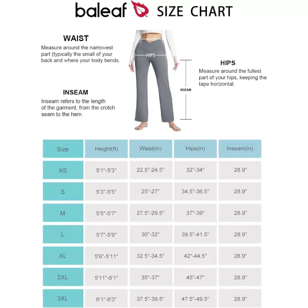 BALEAF Womens Straight Wide Leg Yoga Pants V Crossover High Waist Bootcut Workout Leggings with Pockets Open BottomDark Grey