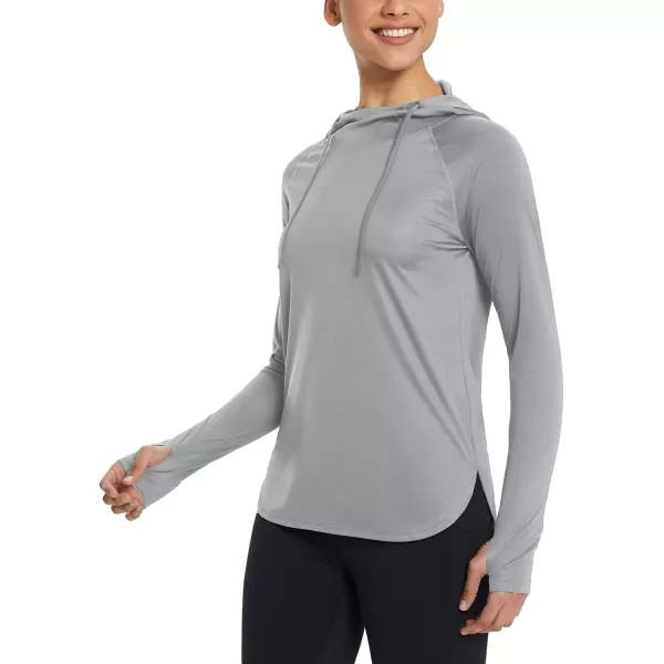 BALEAF Womens Sun Protection Hoodie Shirt UPF 50 Long Sleeve UV SPF TShirts Rash Guard Hiking Running Quick DryGray