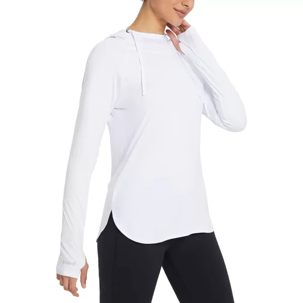 BALEAF Womens Sun Protection Hoodie Shirt UPF 50 Long Sleeve UV SPF TShirts Rash Guard Hiking Running Quick DryWhite