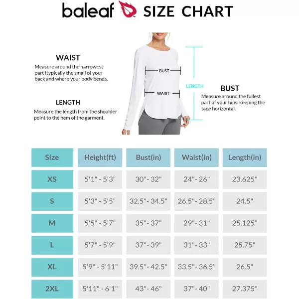 BALEAF Womens Sun Shirts UPF 50 Long Sleeve Hiking Tops Lightweight Quick Dry UV Protection Outdoor ClothingWhite