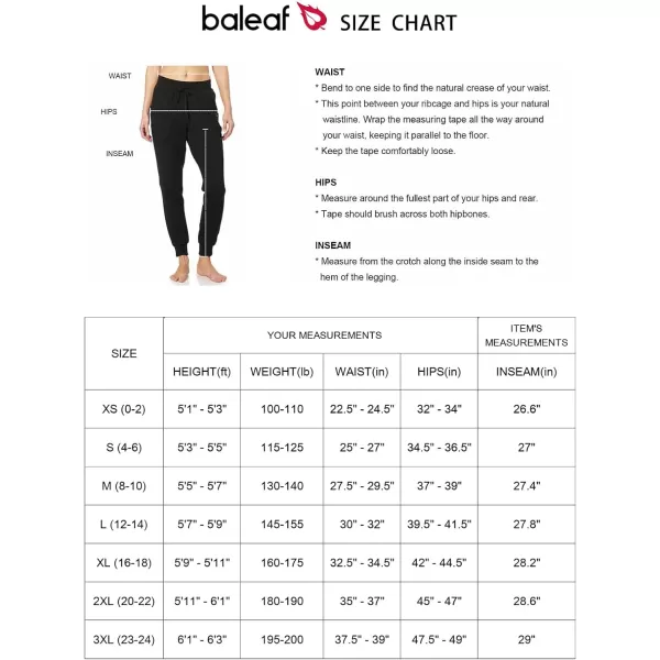 BALEAF Womens Sweatpants Cotton Joggers with Pockets Lounge Sweat Pants Tapered Casual Running Workout YogaRegular Black