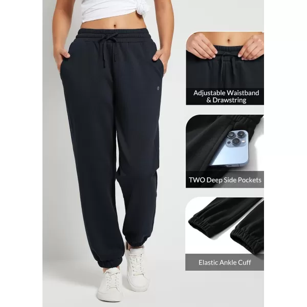 BALEAF Womens Sweatpants Joggers Cotton Yoga Lounge Sweat Pants Casual Running Tapered Pants with PocketsBlackfleece