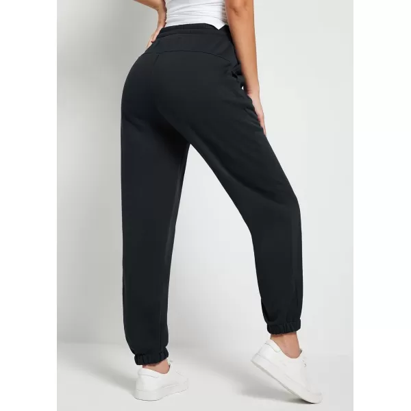 BALEAF Womens Sweatpants Joggers Cotton Yoga Lounge Sweat Pants Casual Running Tapered Pants with PocketsBlackfleece