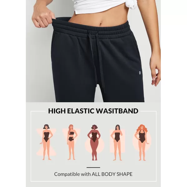 BALEAF Womens Sweatpants Joggers Cotton Yoga Lounge Sweat Pants Casual Running Tapered Pants with PocketsBlackfleece
