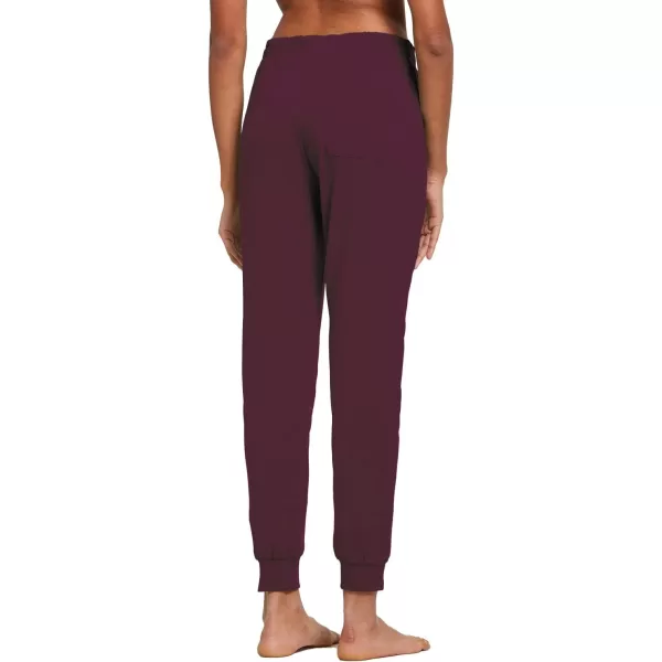 BALEAF Womens Sweatpants Joggers Cotton Yoga Lounge Sweat Pants Casual Running Tapered Pants with PocketsBurgundy