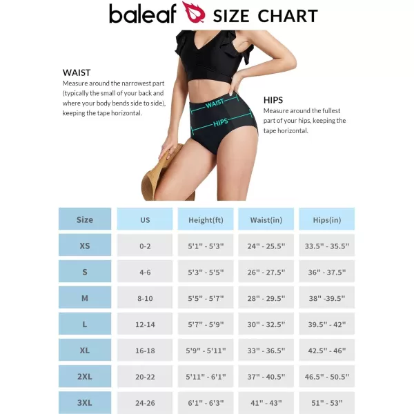 BALEAF Womens Swim Bottoms High Waisted Bikini Bottom Tummy Control Bathing Suit BottomsBlack