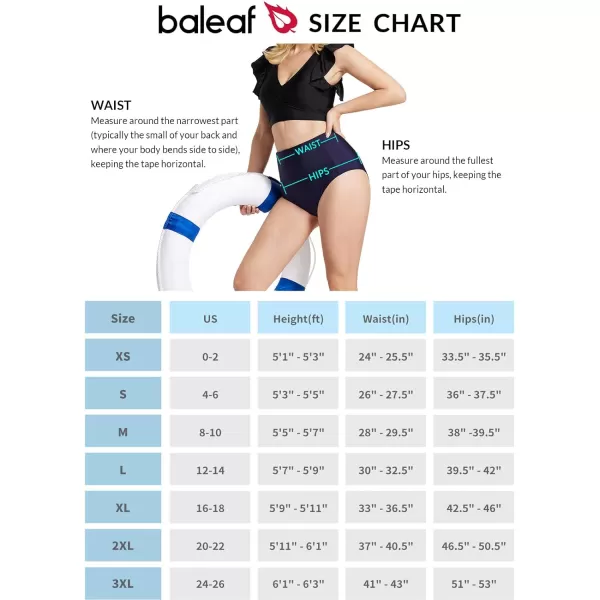 BALEAF Womens Swim Bottoms High Waisted Bikini Bottom Tummy Control Bathing Suit BottomsDark Blue