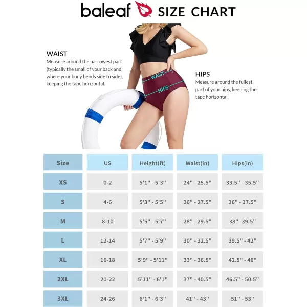 BALEAF Womens Swim Bottoms High Waisted Bikini Bottom Tummy Control Bathing Suit BottomsWine