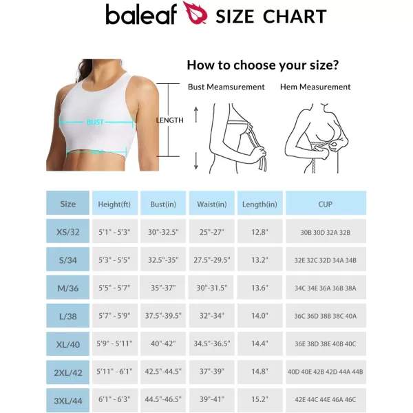 BALEAF Womens Swim Bra Modest High Neck Bikini Tops Quick Dry UPF 50Bathing Suit Sports Workout Removable PaddedWhite