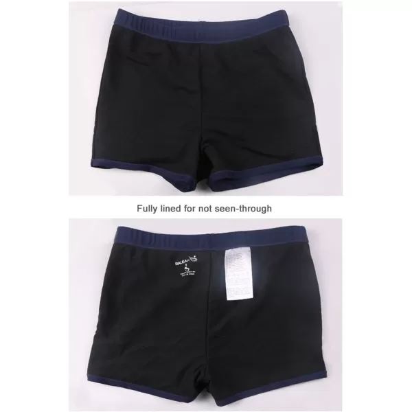 BALEAF Womens Swim Shorts High Waisted Boy Short Swim Bikini Tankini Bottom with Liner BasicNavy