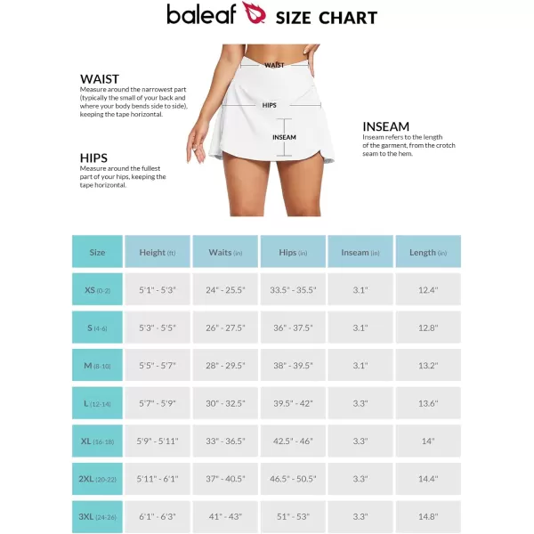 BALEAF Womens Swim Skirt Bottoms High Waisted Pleated Skorts Boxer Liner with Pockets SwimsuitsWhite