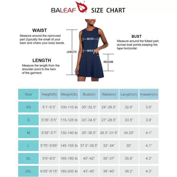 BALEAF Womens Tennis Athletic Dress Golf Dresses for Women with Shorts Sleeveless 4 Pockets Active WorkoutCrewneckblue