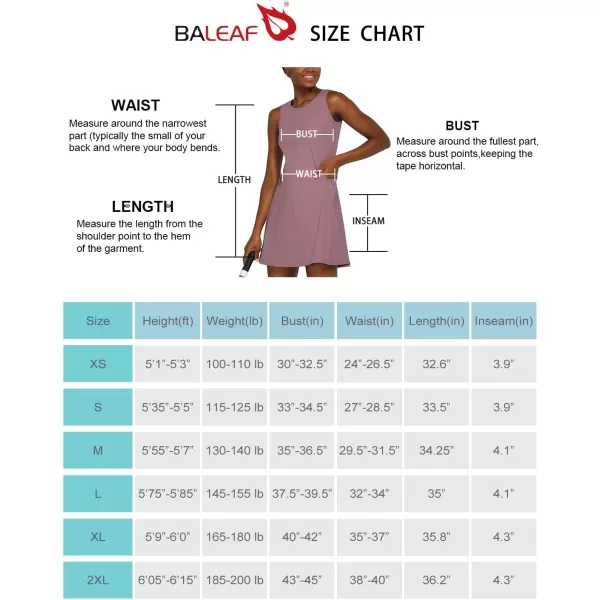 BALEAF Womens Tennis Athletic Dress Golf Dresses for Women with Shorts Sleeveless 4 Pockets Active WorkoutCrewneckpurple