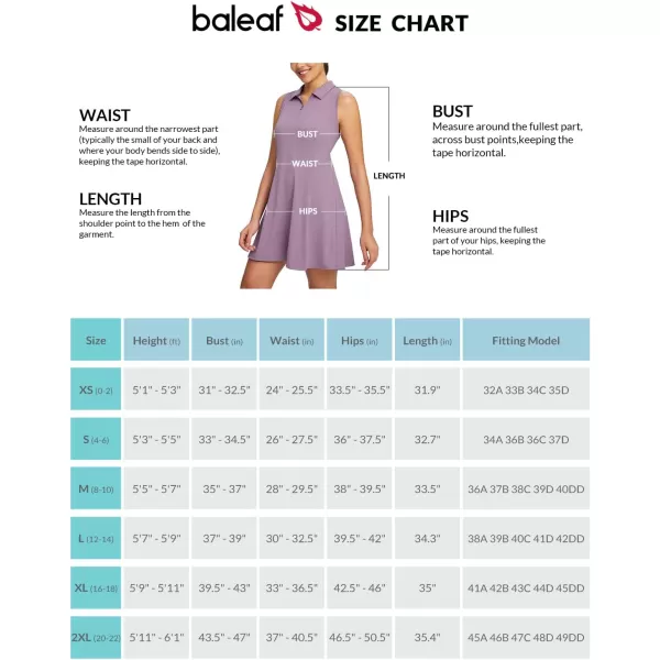 BALEAF Womens Tennis Athletic Dress Golf Dresses for Women with Shorts Sleeveless 4 Pockets Active WorkoutPolo Collarpurple