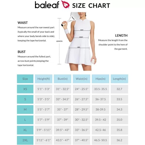 BALEAF Womens Tennis Golf Dress Sleeveless with Inner Shorts 4 Pockets for Exercise WorkoutZipperwhite