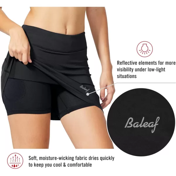 BALEAF Womens Tennis Skirt Golf Athletic with Shorts Pockets Running Workout SportsBlack