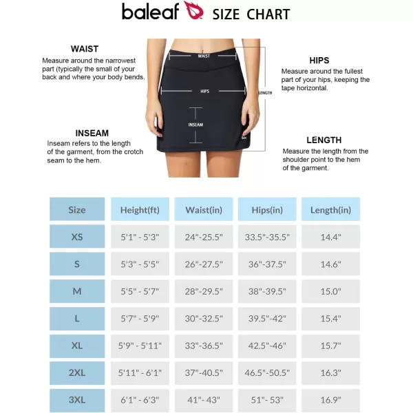 BALEAF Womens Tennis Skirt Golf Athletic with Shorts Pockets Running Workout SportsBlack