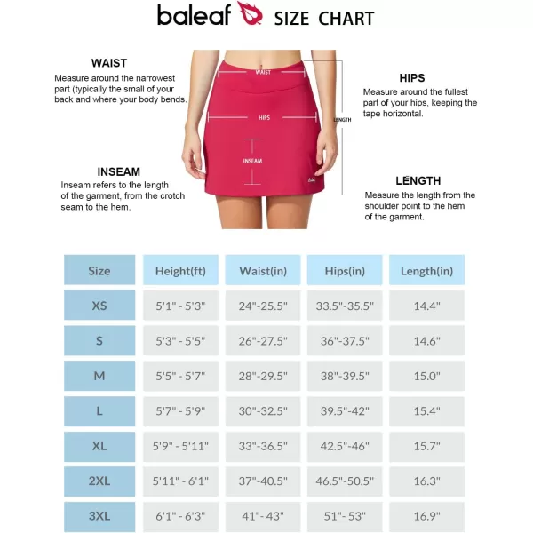 BALEAF Womens Tennis Skirt Golf Athletic with Shorts Pockets Running Workout SportsDeep Pink