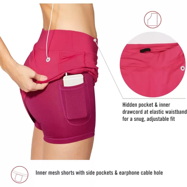 BALEAF Womens Tennis Skirt Golf Athletic with Shorts Pockets Running Workout SportsDeep Pink