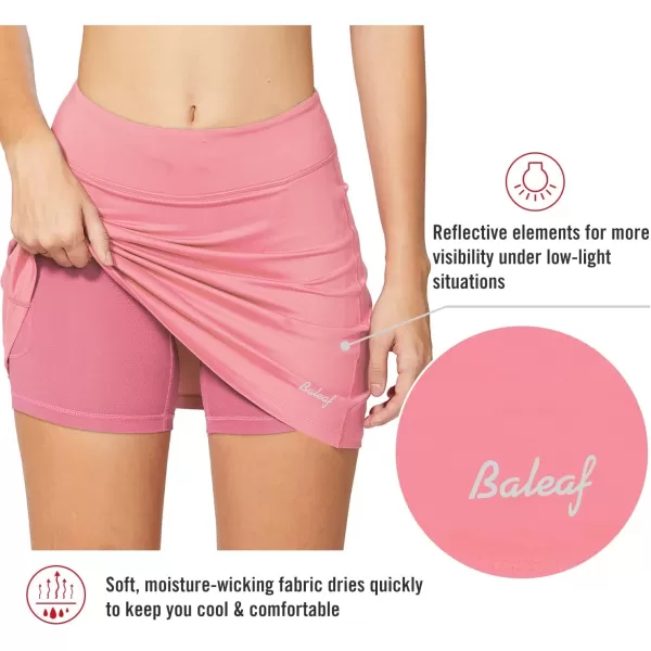 BALEAF Womens Tennis Skirt Golf Athletic with Shorts Pockets Running Workout SportsLight Pink