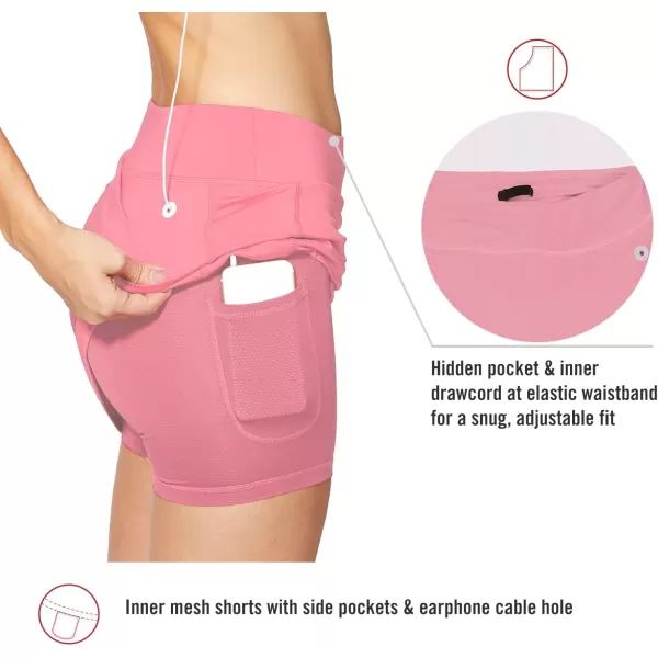 BALEAF Womens Tennis Skirt Golf Athletic with Shorts Pockets Running Workout SportsLight Pink