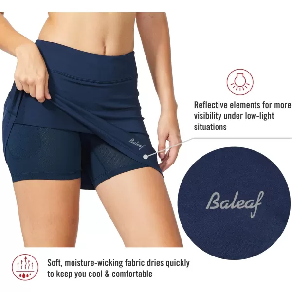 BALEAF Womens Tennis Skirt Golf Athletic with Shorts Pockets Running Workout SportsNavy