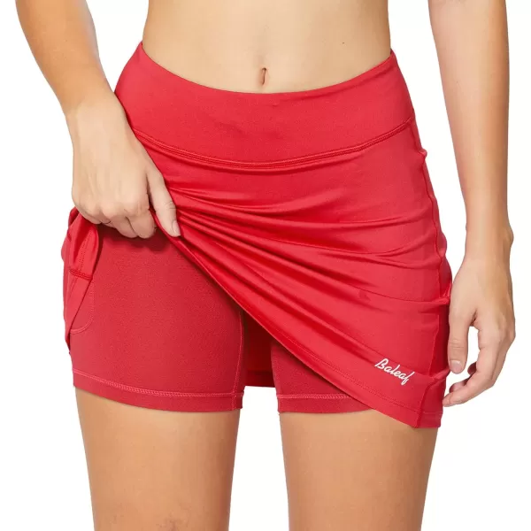 BALEAF Womens Tennis Skirt Golf Athletic with Shorts Pockets Running Workout SportsRed