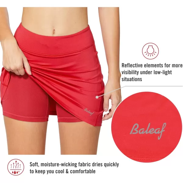 BALEAF Womens Tennis Skirt Golf Athletic with Shorts Pockets Running Workout SportsRed