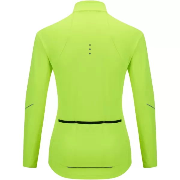 BALEAF Womens Thermal Cycling Jersey Long Sleeve Winter 4 Pockets Bike Fleece Jackets Windproof Reflevtive Cold Weather01fluorescent Yellow