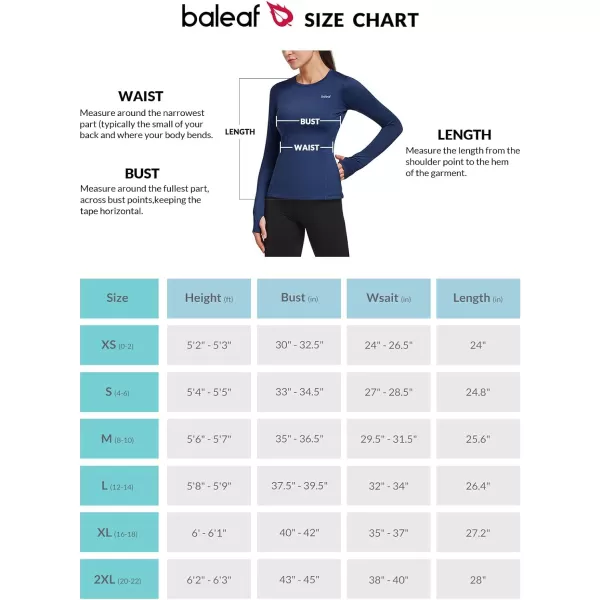 BALEAF Womens Thermal Fleece Tops Long Sleeve Running Workout Shirt Thumbholes Zipper Pocket Pullover Cold WeatherNavy