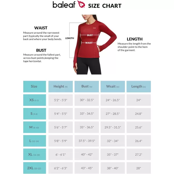 BALEAF Womens Thermal Fleece Tops Long Sleeve Running Workout Shirt Thumbholes Zipper Pocket Pullover Cold WeatherRed