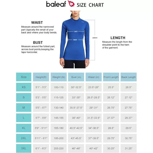 BALEAF Womens Thermal Shirts Long Sleeve Running Workout Fleece Tops Cold Weather Mock Neck Hiking WinterBlue