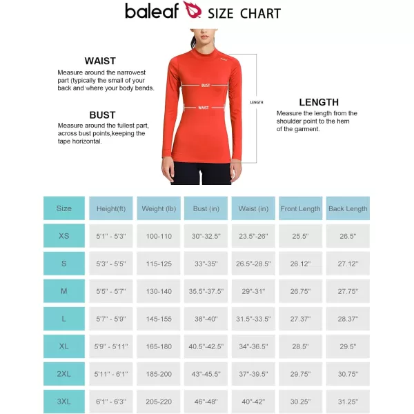 BALEAF Womens Thermal Shirts Long Sleeve Running Workout Fleece Tops Cold Weather Mock Neck Hiking WinterCoral