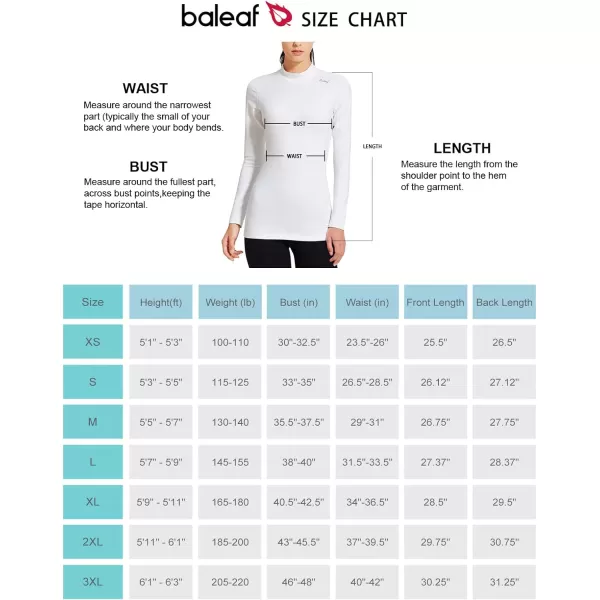 BALEAF Womens Thermal Shirts Long Sleeve Running Workout Fleece Tops Cold Weather Mock Neck Hiking WinterWhite