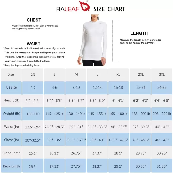 BALEAF Womens Thermal Shirts Long Sleeve Running Workout Fleece Tops Cold Weather Mock Neck Hiking WinterWhite