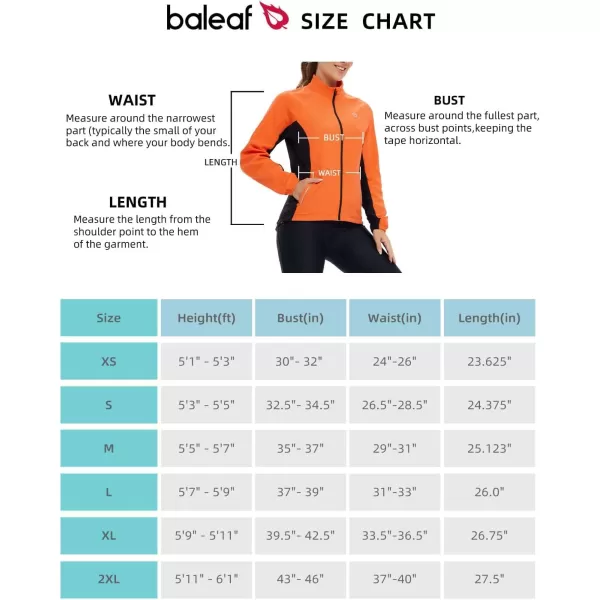 BALEAF Womens Thermal Winter Cycling Jacket Windproof Water Resistant Softshell Cold Weather Running Gear WarmOrange