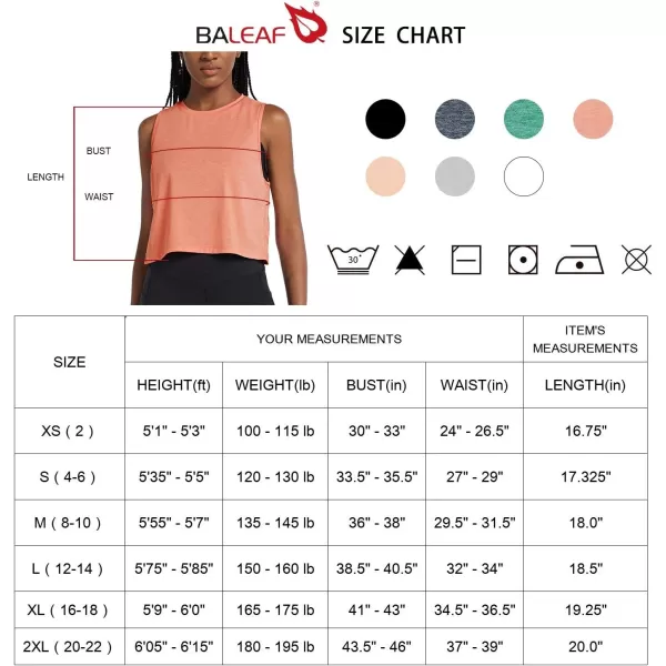 BALEAF Womens Tops Workout Tank Top Crop Tops Cropped Athletic Gym Muscle Shirts Yoga TrendyHeather Coral