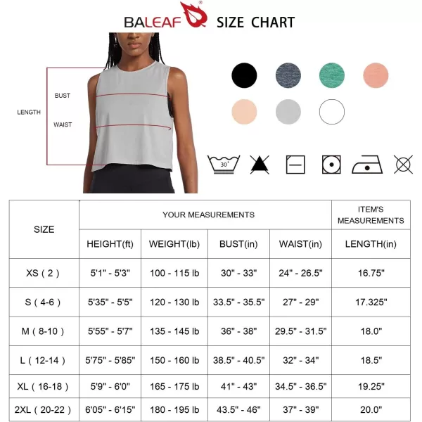 BALEAF Womens Tops Workout Tank Top Crop Tops Cropped Athletic Gym Muscle Shirts Yoga TrendyHeather Gray