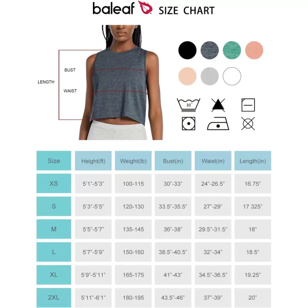 BALEAF Womens Tops Workout Tank Top Crop Tops Cropped Athletic Gym Muscle Shirts Yoga TrendyHeather Navy