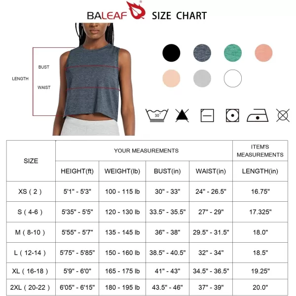 BALEAF Womens Tops Workout Tank Top Crop Tops Cropped Athletic Gym Muscle Shirts Yoga TrendyHeather Navy