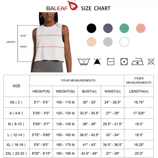 BALEAF Womens Tops Workout Tank Top Crop Tops Cropped Athletic Gym Muscle Shirts Yoga TrendyWhite