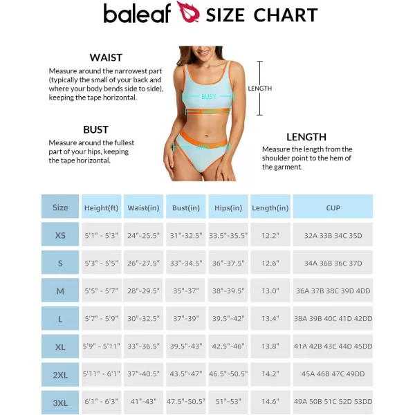 BALEAF Womens Two Piece Square Neck Bikini Crop Top High Cut Swimsuit Sporty High Waisted Bathing Suit with BottomsGreen