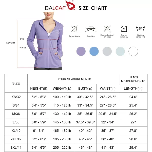 BALEAF Womens UPF 50 Sun Protection Jacket Hooded Cooling Shirt with Pockets Hiking Outdoor PerformanceLight Purple