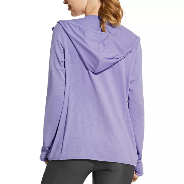 BALEAF Womens UPF 50 Sun Protection Jacket Hooded Cooling Shirt with Pockets Hiking Outdoor PerformanceLight Purple