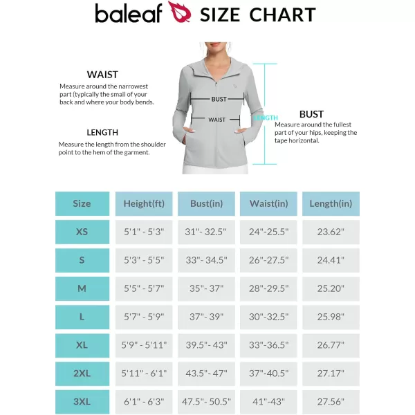 BALEAF Womens UPF 50 Sun Protection Shirts SPF Jacket UV Cooling Hoodie Long Sleeve Summer Clothing for Outdoor HikingGray