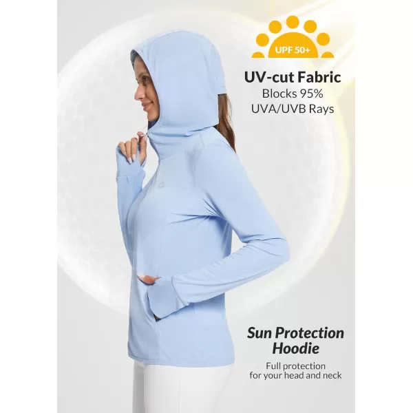 BALEAF Womens UPF 50 Sun Protection Shirts SPF Jacket UV Cooling Hoodie Long Sleeve Summer Clothing for Outdoor HikingKentucky Blue