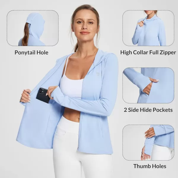 BALEAF Womens UPF 50 Sun Protection Shirts SPF Jacket UV Cooling Hoodie Long Sleeve Summer Clothing for Outdoor HikingKentucky Blue