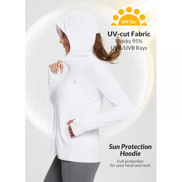 BALEAF Womens UPF 50 Sun Protection Shirts SPF Jacket UV Cooling Hoodie Long Sleeve Summer Clothing for Outdoor HikingWhite