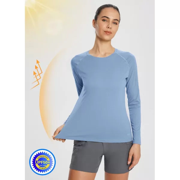 BALEAF Womens UPF 50 Sun Shirts Long Sleeve UV Protection Rash Guard Lightweight Quick Dry SPF Hiking Tops Outdoor01upgrade Blue